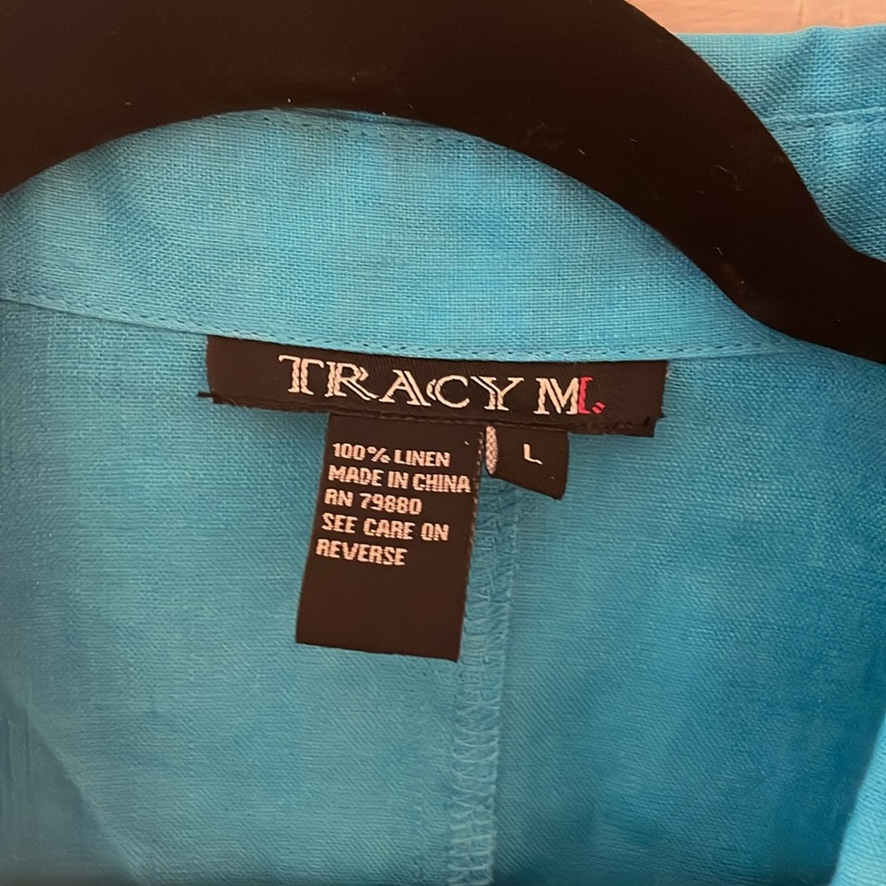 Blue Linen Button Up - Picture 2 of 7